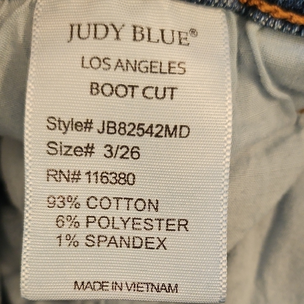 Judy Blue Tall Bootcut Distressed Jeans- Size 3/26 - Picture 9 of 10